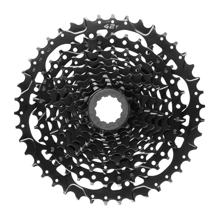Microshift E-Series 9 Sp 11-42 Alloy Cog Vahvempi rataspakka, erityisesti sahkopyoriin. 11-42 Hampainen