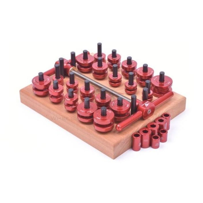 Wheels MFG Large Sealed Bearing Press Laakeriprassi PRESS-1 includes: T-Handles with 3/8&quot; Acme threaded rod (3) 30mm &quot;speed