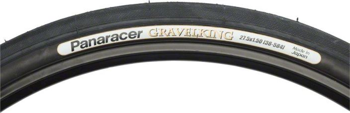 Panaracer Gravelking Slick Black 650b 38mm Cyclocross-Gravel -rengas mustalla kyljella. 27.5&quot;/650b 38mm / 1.50&quot; 310gr