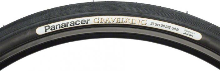 Panaracer Gravelking Slick Black 650b 38mm Cyclocross-Gravel -rengas mustalla kyljella. 27.5&quot;/650b 38mm / 1.50&quot; 310gr