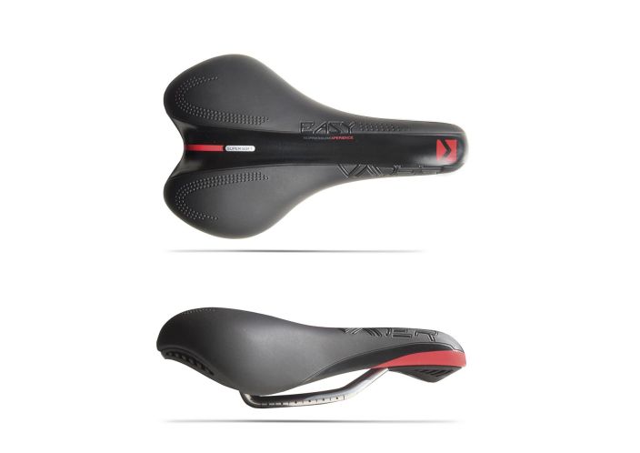 Selle Esse Vader Easy Lapsille suunniteltu mukava satula. Leveys 140mm Pituus 245mm Teraskiskot