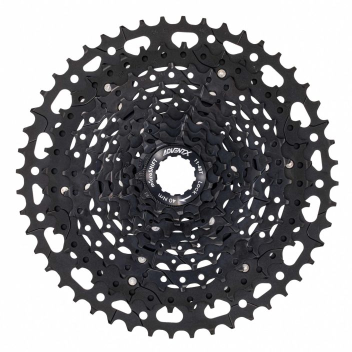 Microshift Advent X 11-48T 10-Speed Cassette Alloy Spider 10-vaihteinen pakka. 11-48 424gr Sopii normaaleihin Sram/Shimano