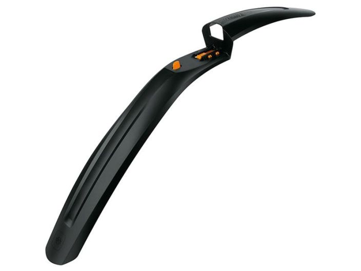 SKS Mudguard Shockboard XL Front 26&quot;-29&quot; Pikakiinnitettava etulokasuoja. Kiinnittyy haarukan sisareikaan. Pituus 655mm Paino