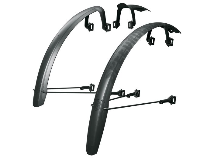 SKS Mudguard Speedrocker XL Front and rear 28&quot; Black Leveammat pikalokasuojat gravel-pyoriin! Suunniteltu erityisesti