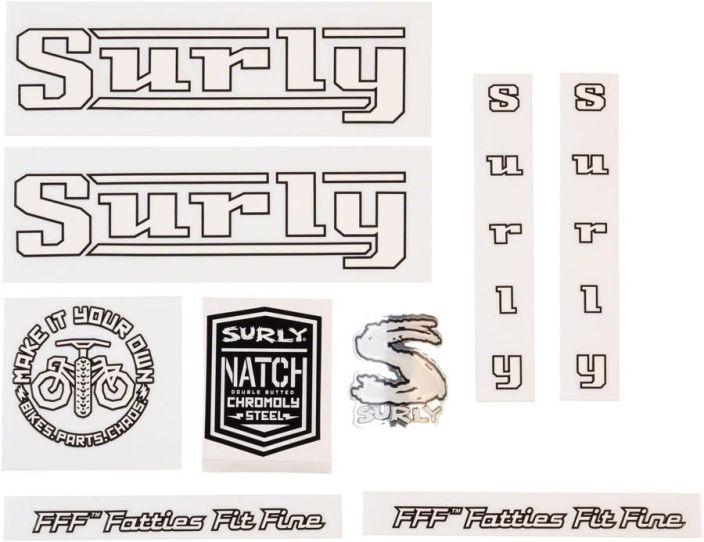 Surly Pacer Decal Set -White Surly universaali runko tarrasarja.