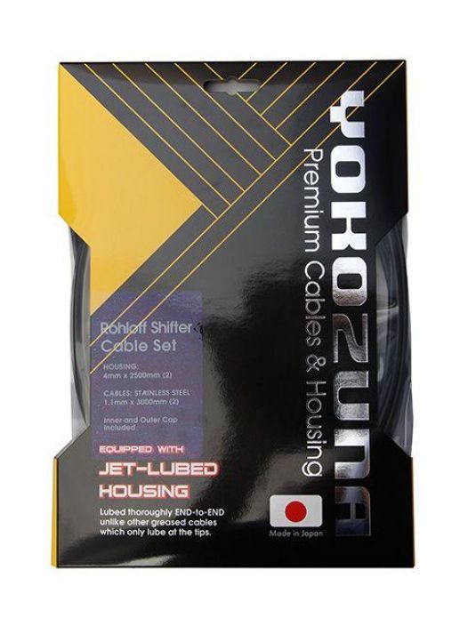Yokozuna Rohloff Shifter Cable &amp; Housing Set Black 4mm Vaihdevaijeri ja kuori -setti suunniteltu Rohloff-vaihteistolle.