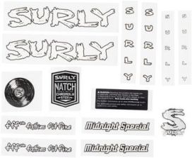 Surly Surly Midnight Special Frame Decal Set - White, with Record