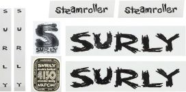 Surly Surly Steamroller Frame Decal Set with Headbadge Black