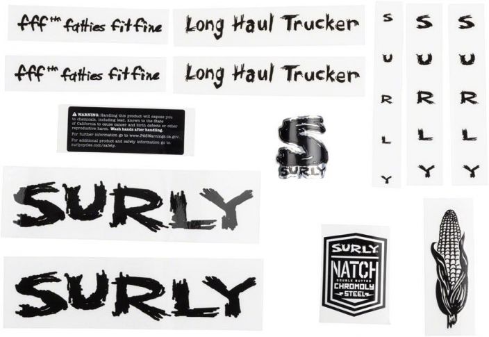 Surly Long Haul Trucker Frame Decal Set Black Runkotarrasarja Surly Long Haul Trucker, musta