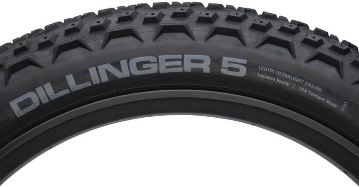 45NRTH Dillinger 5 26x4.6 120 Tpi Fatbike-rengas 26x4.6&quot; 120tpi Taitettava Mahdollista nastoittaa, 258 nastanpaikkaa.