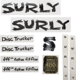 Surly Surly Disc Trucker Decal Set with Headbadge Black