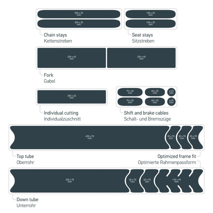 Luxshield Universal Kit rungon suoja tarrat Transparent Glossy tuotekuva 4