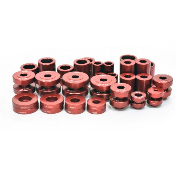 Wheels MFG Bearing Drift Set Support Kit This drift and over axle set is used to install common-sized thru-axle hub and