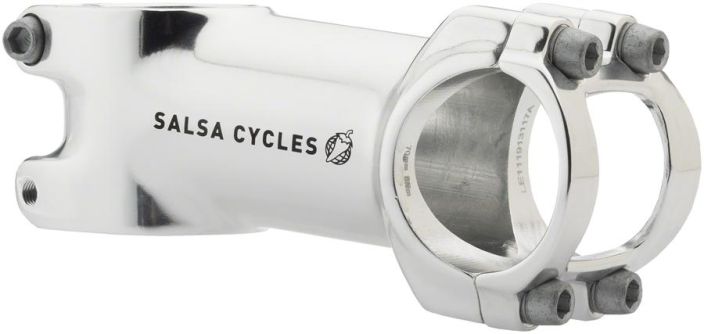 Salsa Guide Stem New Silver Kevyt alumiininen ohjainkannatin. 1 1/8&quot; haarukkaan 31.8mm tangoille Kaannettava 6°