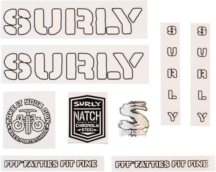 Surly Overspray Decal Set - White Surly tarrasarja.