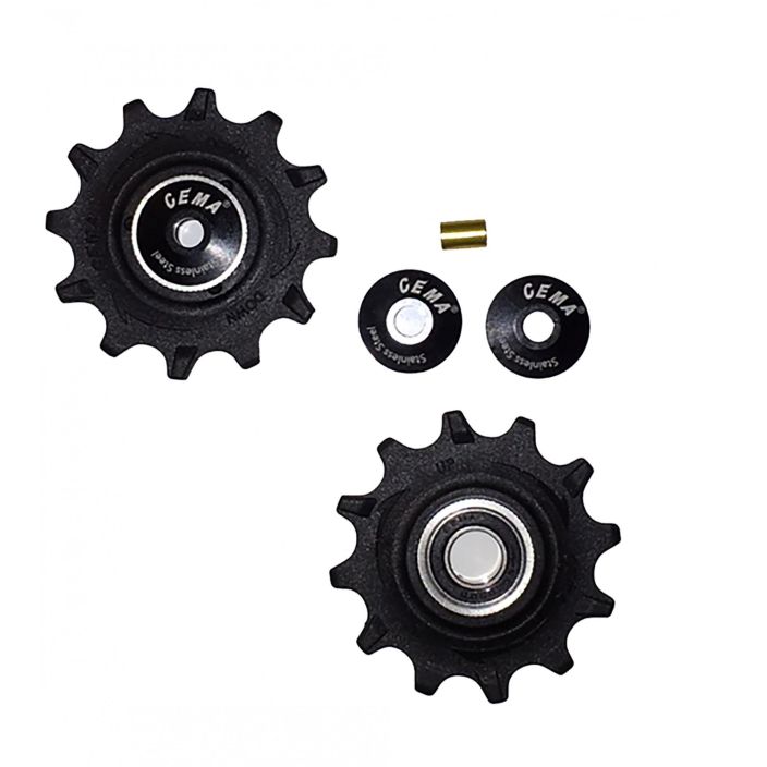 Cema Pulley Wheels Sram Stainless Black 12-hampainen Shimano / Sram 10s/11s Materiaali: Muovi Stainless Steel -laakerit 2kpl