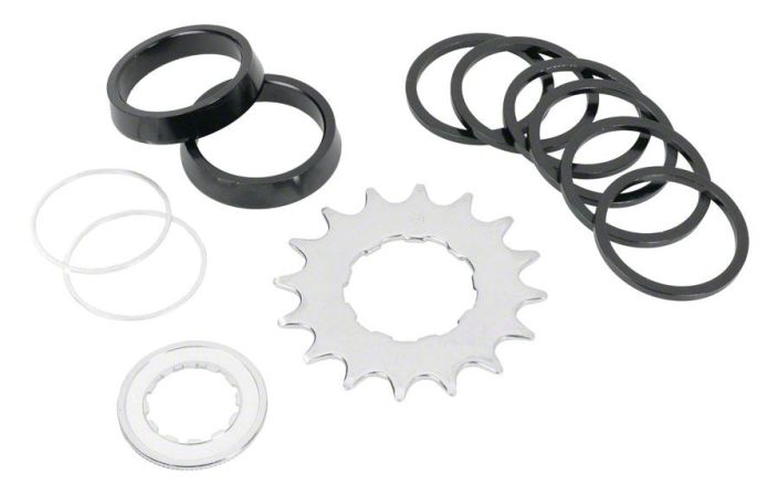 Wheels Manufacturing Angled Spacer Single Speed Conversion Kit Singlespeed setti. Sisaltaa lukkorenkaan, spacerit ja 16h