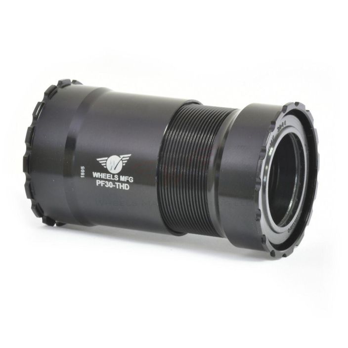 Wheels MFG PF30 Threaded Ceramic Hybrid BB Bearings: Enduro Ceramic Hybrid Color: Black Bottom Bracket/Frame Interface: