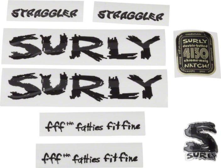 Surly Straggler Frame Decal Set Black Runkotarrasarja Surly Straggler