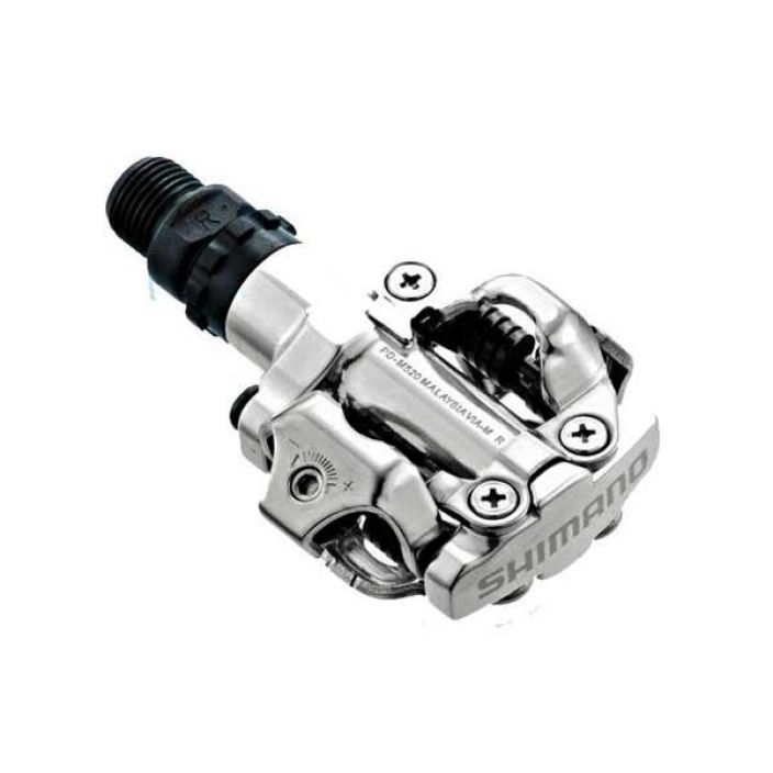 Shimano Pedals PD M520 SPD Silver Peruslukkopolkimet maastoon. Sisaltaa klossit. Hopeat.