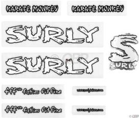 Surly Surly Karate Monkey Frame Decal Set with Headbadge White