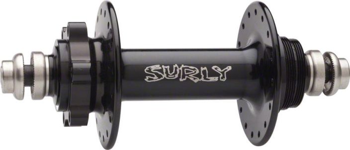 Surly Ultra New Fixed Disc Hub Rear 32h 135mm Black Takanapa 135mm / 10mm akseli 6-pulttilevylle Fixed -rattaalle Musta