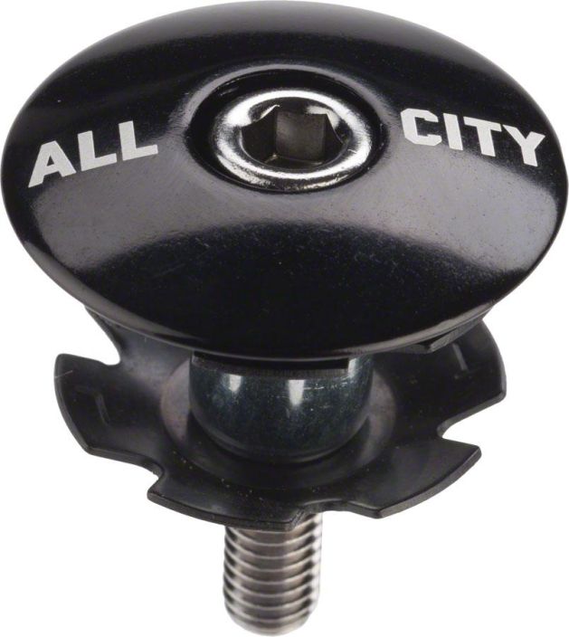 All-City Top Cap Black 1 1/8