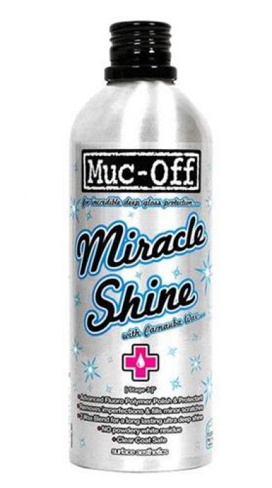 Muc-Off Miracle Shine Kiilloitus-spray. Poistaa tehokkaasti lian rungosta ja jopa pienet hankauma jaljet. Antaa kirkkaan ja