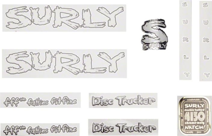 Surlyl Disc Trucker Decal Set with Headbadge White Runkotarrasarja Surly Disc Trucker