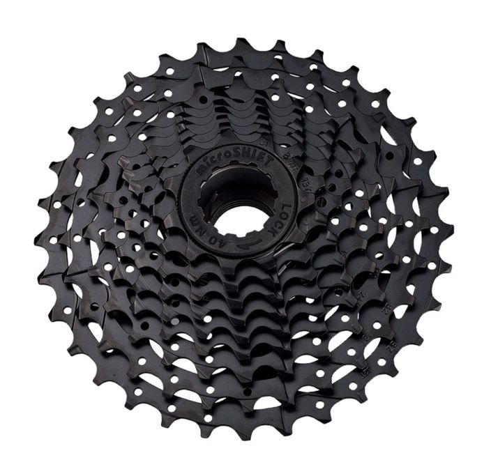 Microshift 11-32T 8sp Black 8-vaihteinen pakka. Sram/Shimano 11-32 319gr 11-13-15-18-21-24-28-32