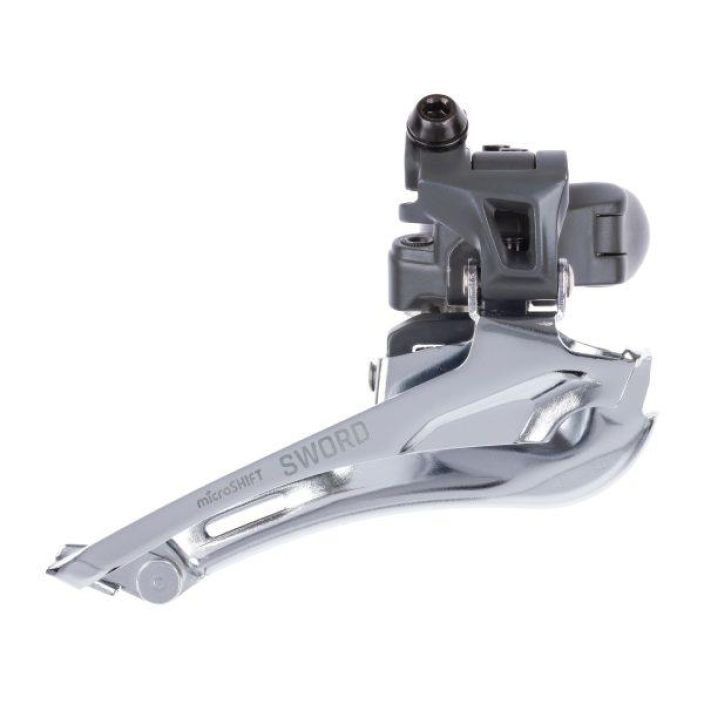 Microshift Sword Front Derailleur Clamp Type Clamp on tyyppinen etuvaihtaja. 34,9,31,8 ja 28,6mm runkoihin. 2x10 Sword