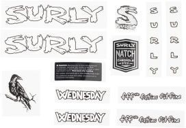 Surly Surly Wednesday Frame Decal Set - White, with Crow