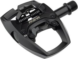 MSW MSW Flip I Pedals - Single Side Clipless with Platform, Aluminum, 9/16", Intense Black