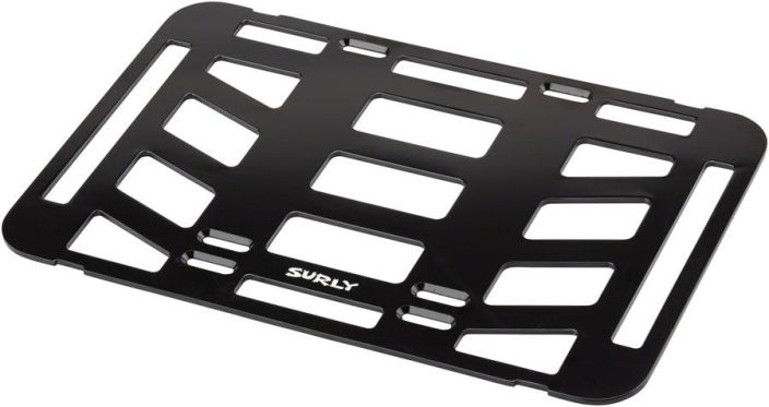 Surly TV Tray Rack Platform Vahva alumiininen &quot;tarjotin&quot; joka on tarkoitettu kiinnitettavaksi tavaratelineeseen antamaan
