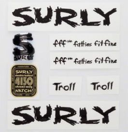 Surly Surly Troll Frame Decal Set - Black with Headbadge 