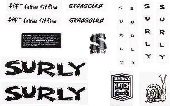 Surly Straggler Decal Set - Black New Runkotarrasarja Surly Straggler