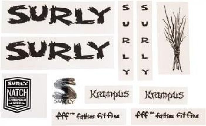Surly Krampus Decal Set - Metallic Black