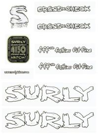 Surly Surly Cross Check Frame Decal Set with Headbadge White/Black