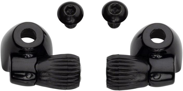 Problem Solvers Downtube Housing Stops with Barrel Adjusters Black Teraksiset alaputkeen kiinnitettavat