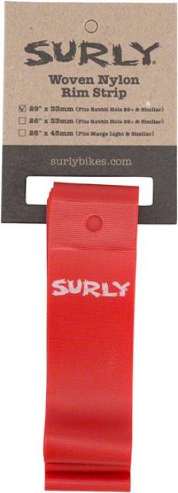 Surly 33mm Nylon Rim Strips Vannenauha 29+ -vanteisiin. Sopii esim. Surly Rabit Hole Material: Nylon Rim Strip Width (mm):