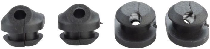 Problem Solvers Bubs 6 x 6mm Di2 Frame Plug with Hole 4kpl mustia tulppia jotka sopivat rungossa oleviin vaijerin /