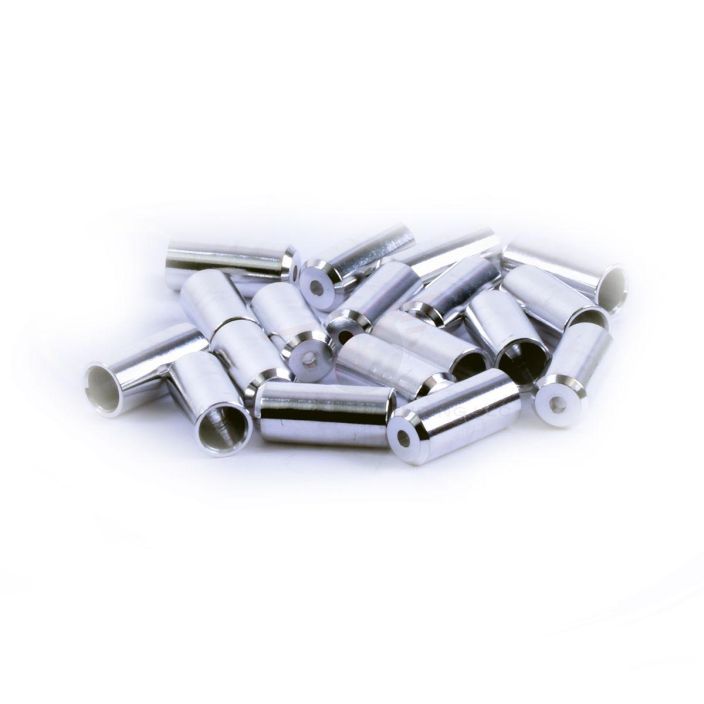 Wheels bottle of 4mm ferrules-alloy 100Pcs Alumiininen vaihdevaijerikuoren paatyholkki 50kpl